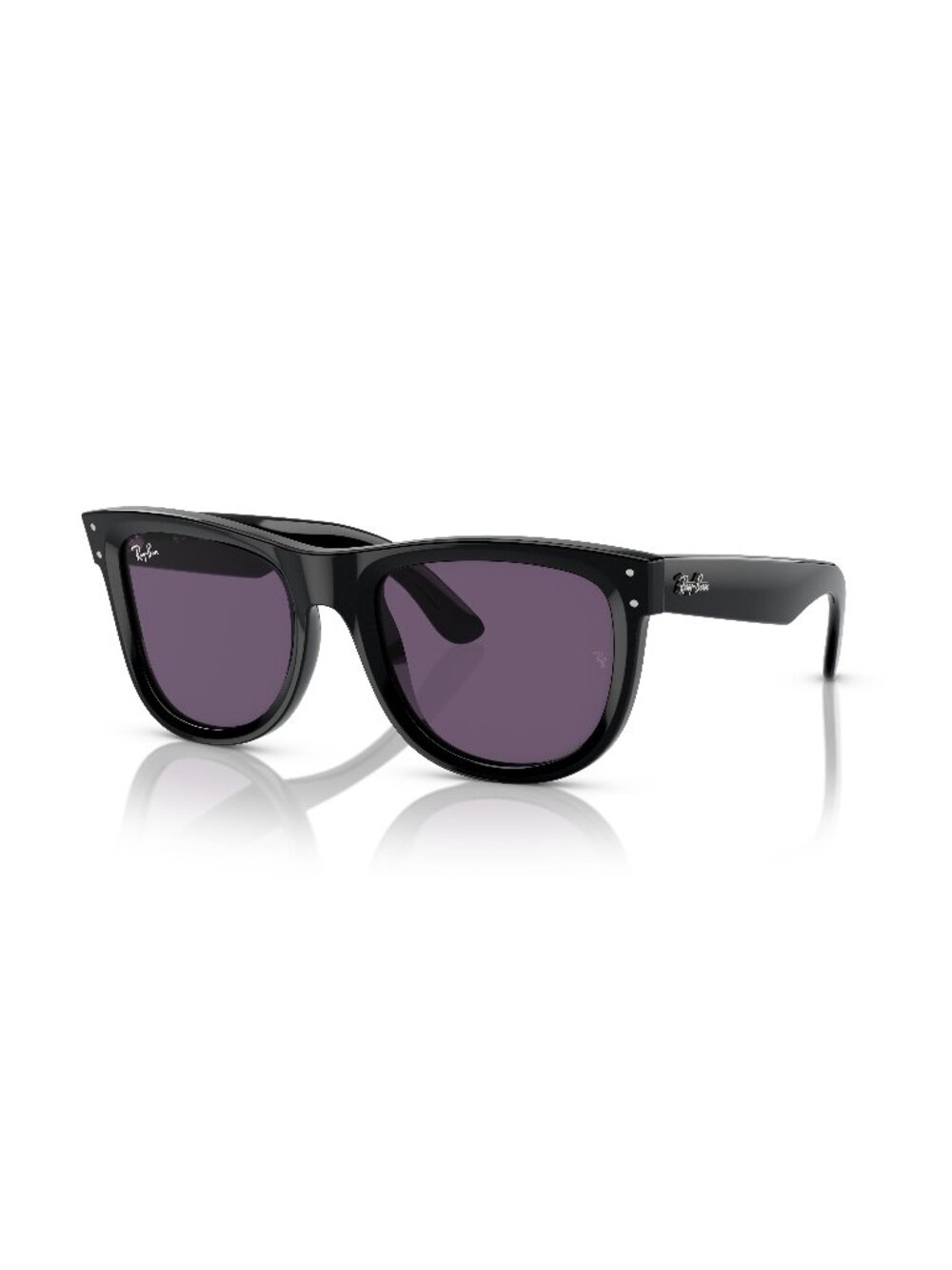 New Ray-Ban Unisex Sunglasses Black Square Purple Lens Acetate Frame Ray Ban 53